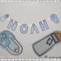 Baby Bottle Banner Add On, In The Hoop - 3 Sizes