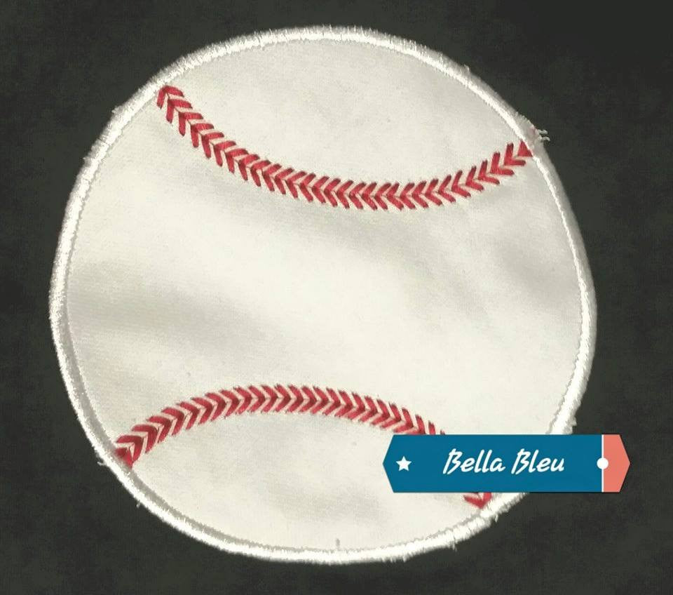 Baseball Softball ball Applique Embroidery Design Monogram