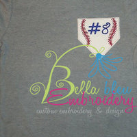 Baseball Softball Ball Game Baseball Plate Applique Embroidery Designs Design Monogram