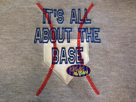 It's all about that Base with Stitches Baseball Applique Embroidery Design