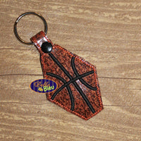 ITH in the hoop basketball key fob luggage tag machine embroidery design