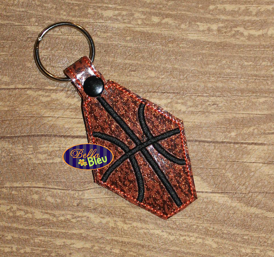 ITH in the hoop basketball key fob luggage tag machine embroidery design