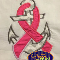 Breast Cancer Anchor Machine Applique Embroidery Designs Design
