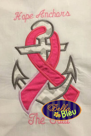Breast Cancer Anchor Machine Applique Embroidery Designs Design