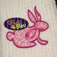Beautiful Easter Bunny Rabbit with Breast Cancer Motif Applique Embroidery  Design