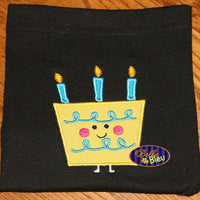 Birthday Cake and Candles Applique Embroidery Designs