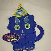 Birthday Dinosaur with Hat Applique Embroidery Designs