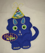 Birthday Dinosaur with Hat Applique Embroidery Designs