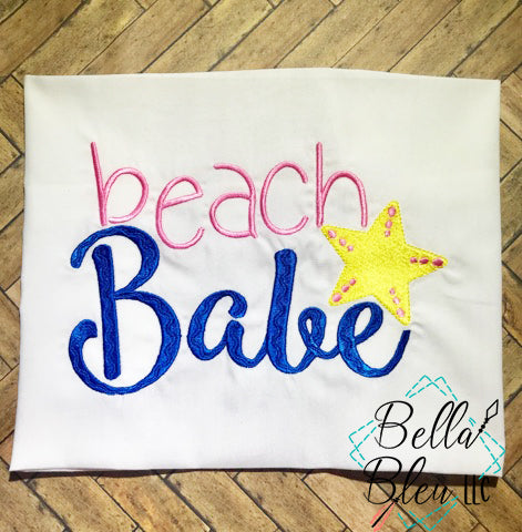Beach Babe with starfish Machine Embroidery design