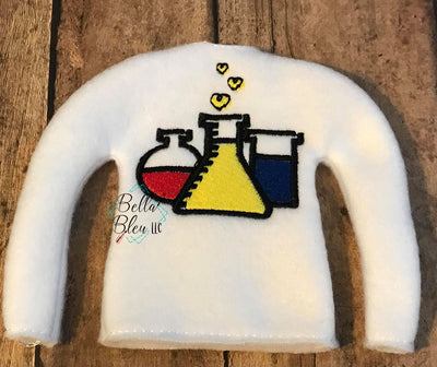 Science Beakers ITH Elf Sweater Shirt machine embroidery design