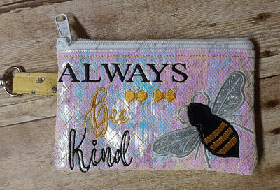 In the Hoop Bee Kind zipper bag Wallet