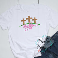 Cross Religious Believe Easter Applique Machine Embroidery Design