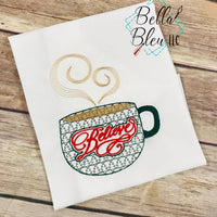 Sketchy Christmas Motif Coffee Mug embroidery design