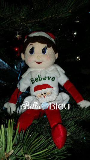 ITH  Plush Elf Believe in Santa Sweater Elf Sweater, Machine Embroidery Design