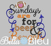 Sundays are for beer and Bengals Football Machine Embroidery Design