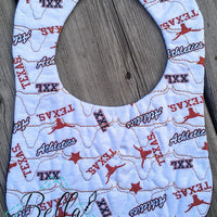 ITH In The hoop Baby Bib with longhorn stipple quilting Pattern