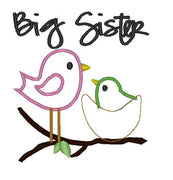Big Sister Birds on Limb Applique