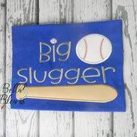 Big Slugger Softball Baseball Bat Ball Machine Applique Embroidery Design