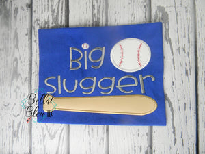 Big Slugger Softball Baseball Bat Ball Machine Applique Embroidery Design