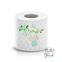 Bird on a Branch Easter Eggs Toilet Paper Saying Machine Embroidery Design sketchy