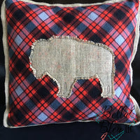 Bison Silhouette Bean Stitch Applique Machine Embroidery Design 6x10