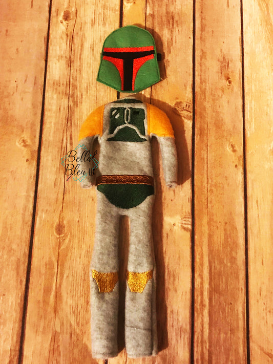 ITH Elf Inspired Bobo Fett Costume Sweater Shirt machine embroidery design
