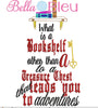 Reading Pillow Quote, Reading Pillow What is a bookshelf other than a treasure box for curious people embroidery design