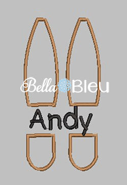 Split Cowboy Western Boots Machine Applique Embroidery design