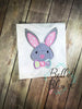 Easter Bunny face with bow tie applique Machine Embroidery design