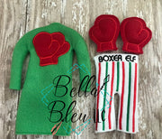 Elf Boxer Sweater - ITH Elf Shirt - Boxer Gloves Shorts Robe Elf Sweater - In the hoop machine embroidery design - instant download