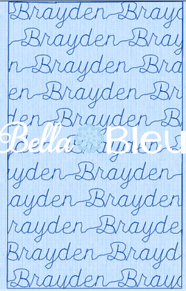 Stipple Name Brayden Quilting Stitch Machine Embroidery Design