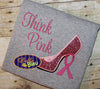 Sexy Cancer Awareness Breast Heels Applique Embroidery Design