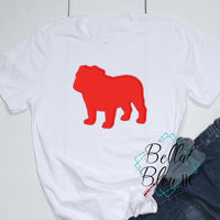 Bulldog Silhouette Dog Machine Applique Embroidery Design