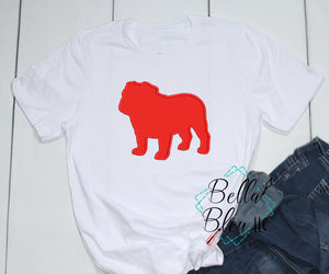 Bulldog Silhouette Dog Machine Applique Embroidery Design