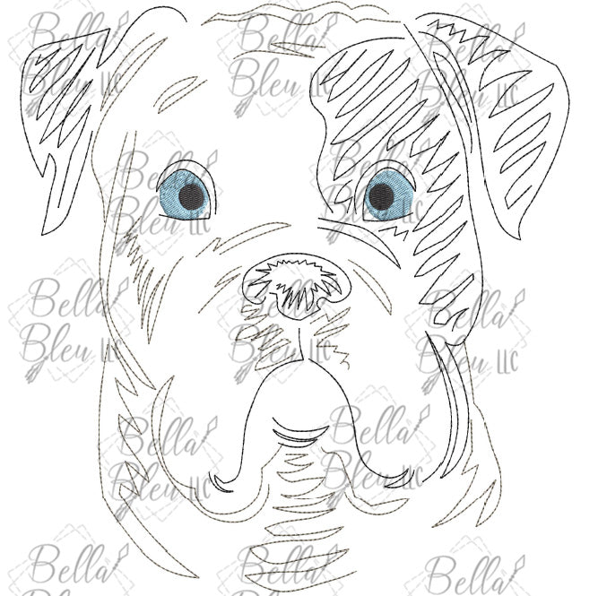 Bulldog Dog Bean Stitch