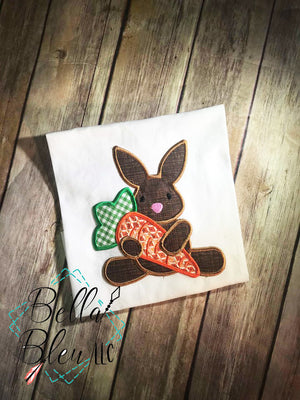 Easter Bunny with Carrot Applique Machine Embroidery design