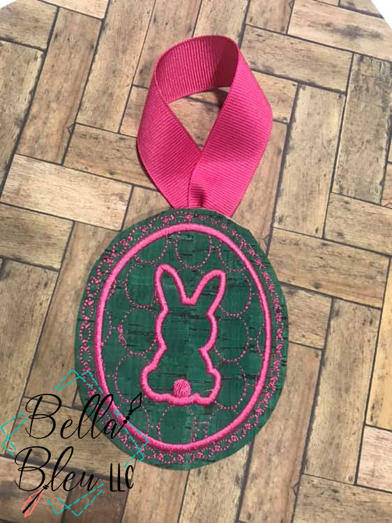 Easter Bunny Motif in Egg Machine Embroidery design