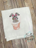 Sketchy Easter Bunny in basket Machine Embroidery design 8x12