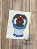 Easter Bunny in Basket Applique Machine Embroidery design 7x11