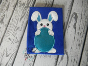 Easter Baby Bunny with Egg Applique Embroidery Design