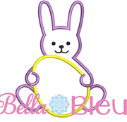 Easter Bunny with Egg Applique Embroidery Design SL