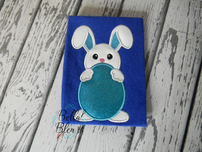 Easter Baby Bunny with Egg Applique Embroidery Design