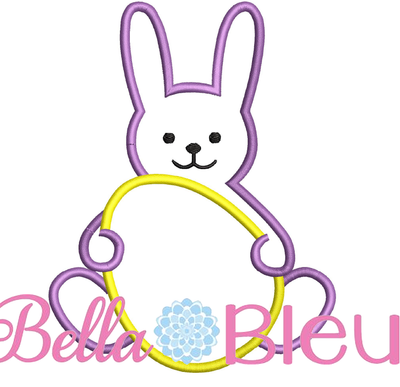 Easter Bunny with Egg Applique Embroidery Design SL