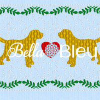 Labrador Retriever Golden Black or Chocolate Faux Smocking Machine Embroidery Design