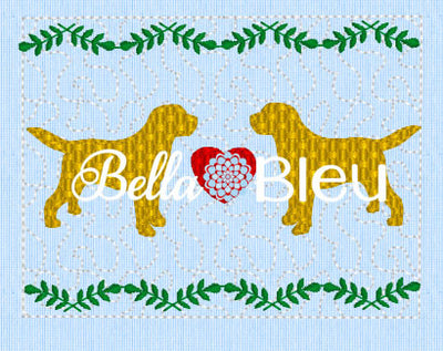 Labrador Retriever Golden Black or Chocolate Faux Smocking Machine Embroidery Design