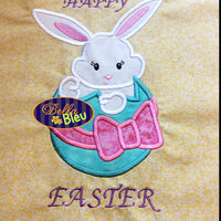 Easter Bunny in an egg Embroidery Applique design Easter machine