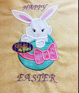 Easter Bunny in an egg Embroidery Applique design Easter machine