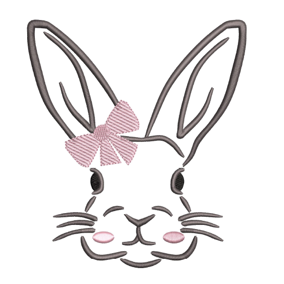 Bunny Girl with Bow Easter design