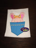 Cute Easter Bunny Girl in a Pocket Embroidery Applique design Easter machine embroidery Monogram