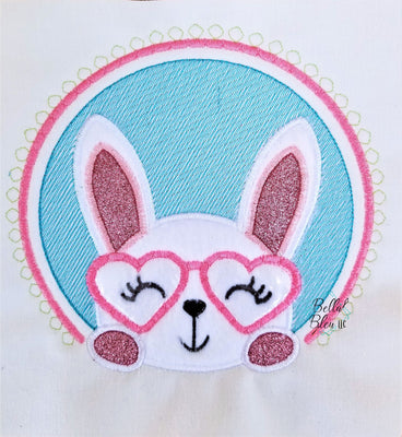 Easter Bunny Applique with Glasses Easter